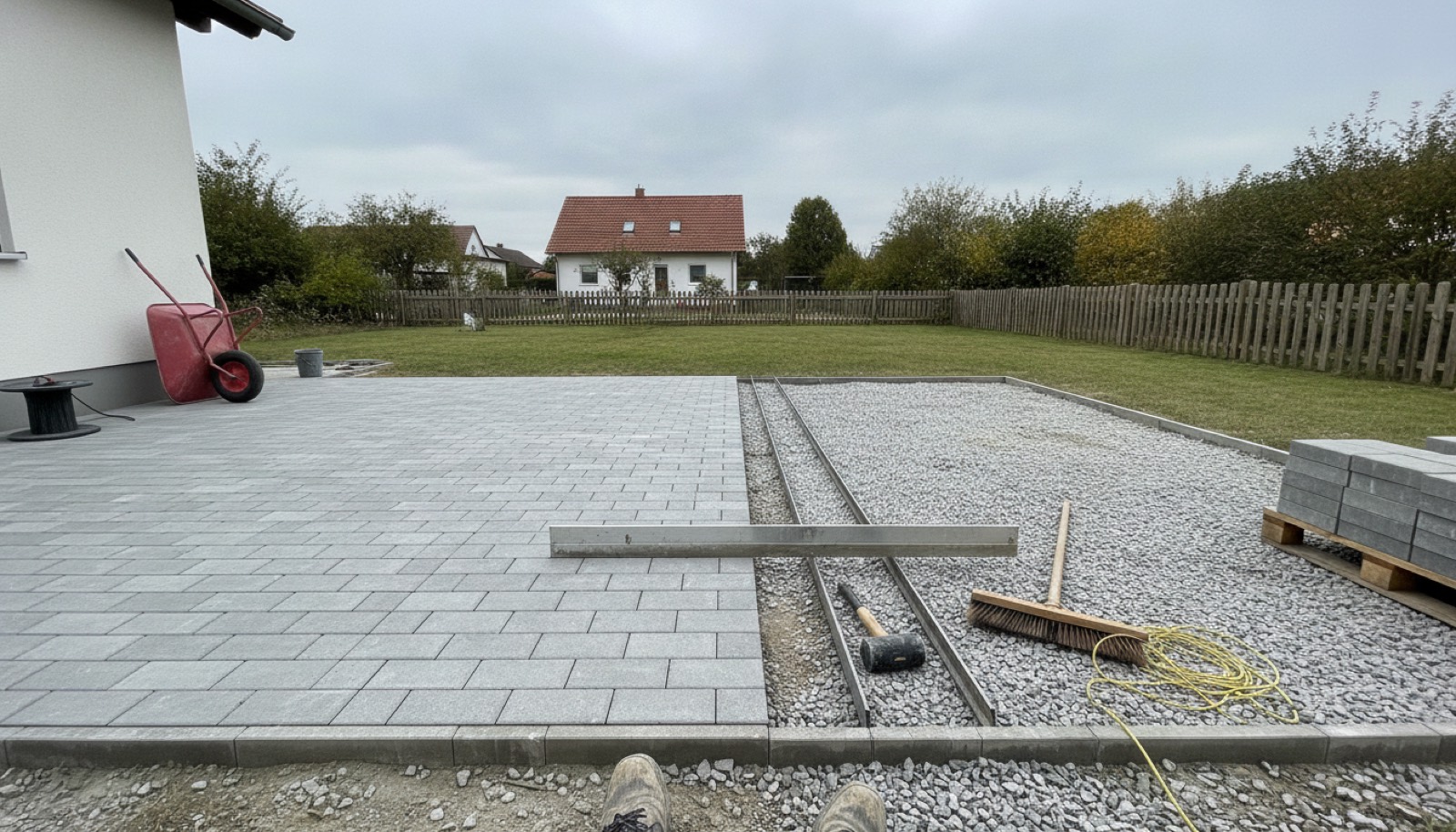 Verlegte Terrassenfl&auml;che